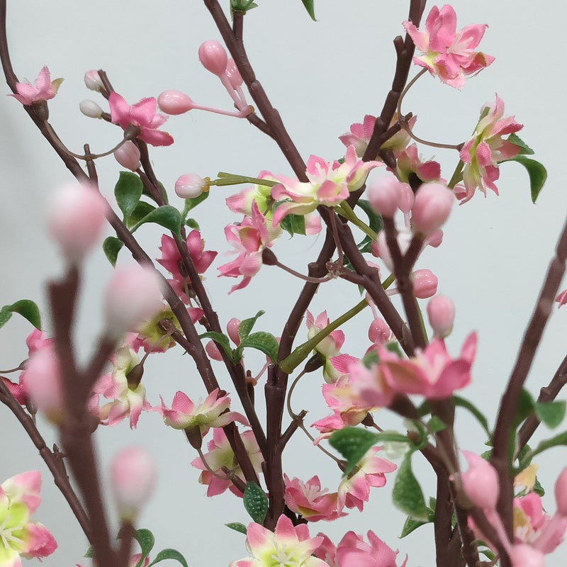 ATFL Plum Blossom Flowers,6 Pcs Artificial Pink Cherry Blossom Silk Flowers,Fake Cherry Blossom Stems,Faux Cherry Blossom Branches for Vase for Home Decor(Pink) - Image 3