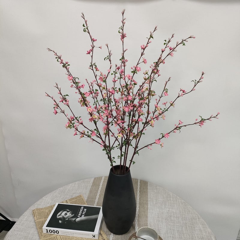 ATFL Plum Blossom Flowers,6 Pcs Artificial Pink Cherry Blossom Silk Flowers,Fake Cherry Blossom Stems,Faux Cherry Blossom Branches for Vase for Home Decor(Pink) - Image 2