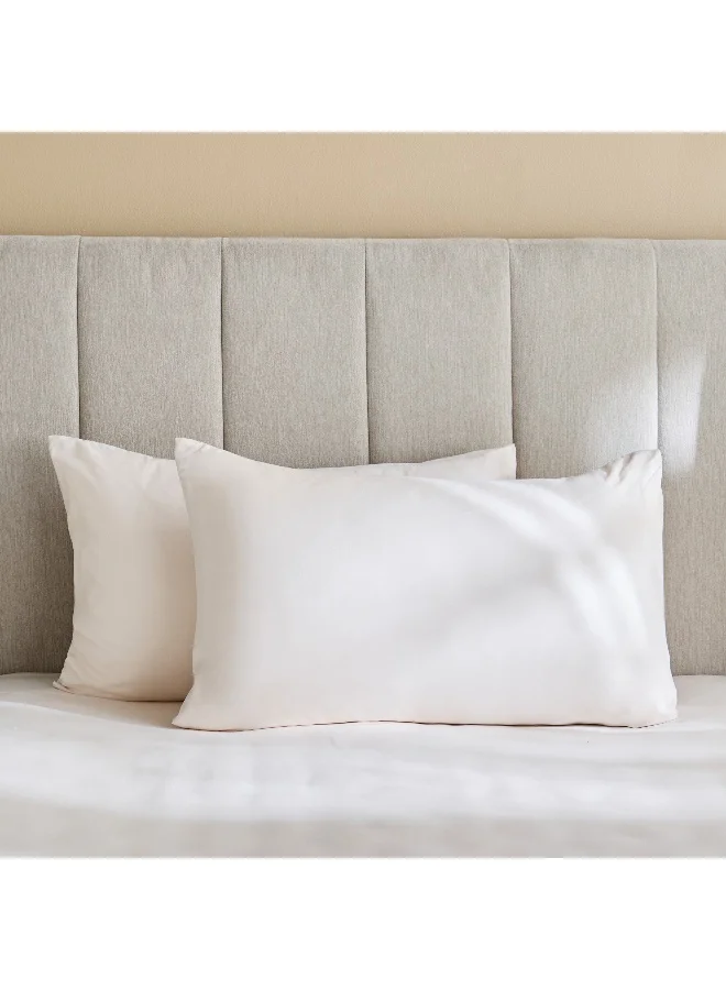 Home Box Derby 2-Piece Solid Microfiber Pillowcase Set - 45x70 cm