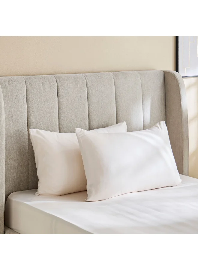 Home Box Derby 2-Piece Solid Microfiber Pillowcase Set - 45x70 cm