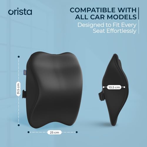 Orista Premium Car Neck Rest Pillow | 2 Years Warranty | Memory Foam Neck Pillow for Car, Headrest Cushion for Neck & Cervical Support – Relieves Neck Pain & Fatigue | Black Velvet - Image 5