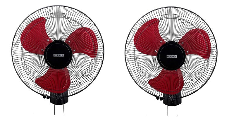 Usha USHA Colossus Rust Free Aluminium Blade 400mm Wall Fan Red Pack of 2 