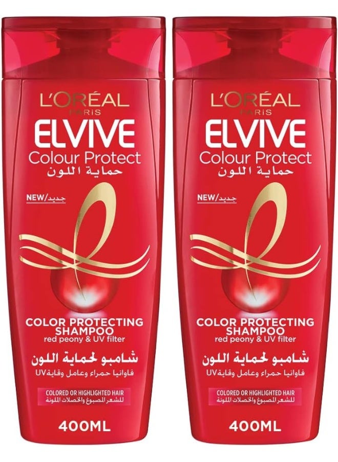 L'OREAL PARIS شامبو حماية اللون من إلفيف، 400 مل، عبوة مزدوجة - Image 2