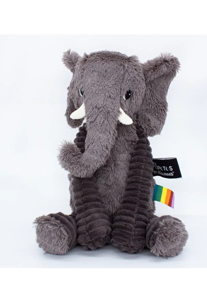 Les Deglingos - Dimoitou the Elephant Plush Toy - Soft Grey Cuddle Buddy with Big Ears, Eco-Friendly Plush Safe from Birth - Image 1