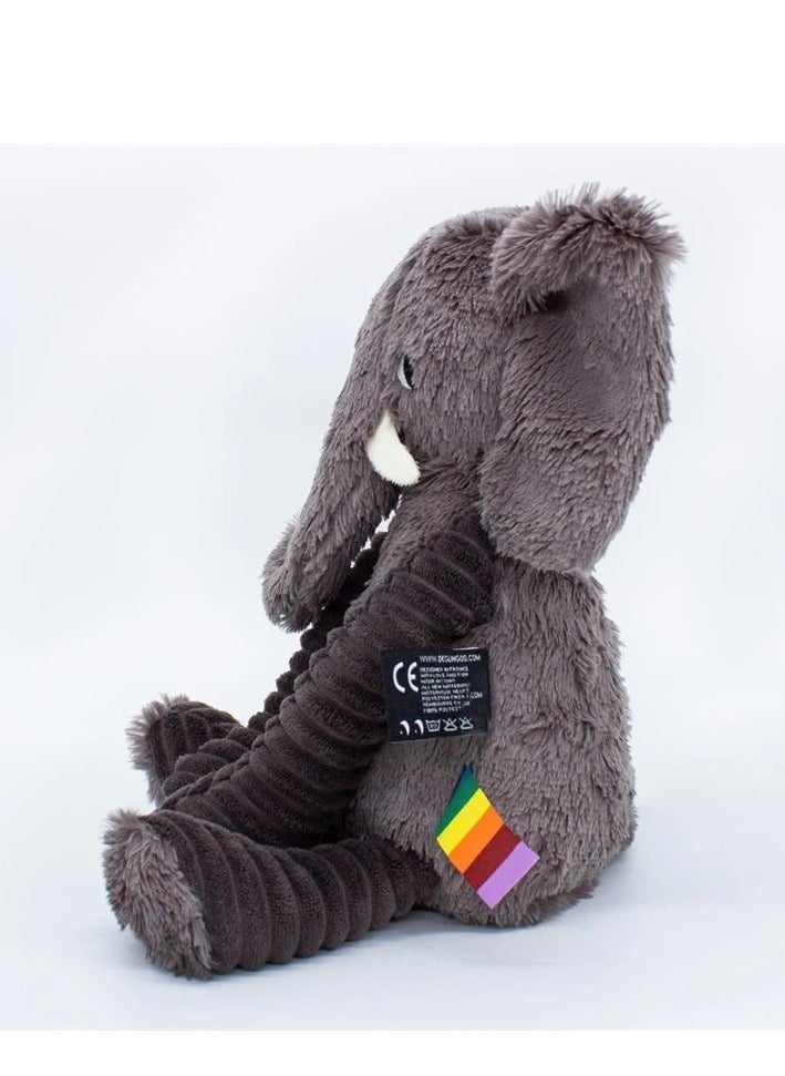 Les Deglingos - Dimoitou the Elephant Plush Toy - Soft Grey Cuddle Buddy with Big Ears, Eco-Friendly Plush Safe from Birth - Image 1
