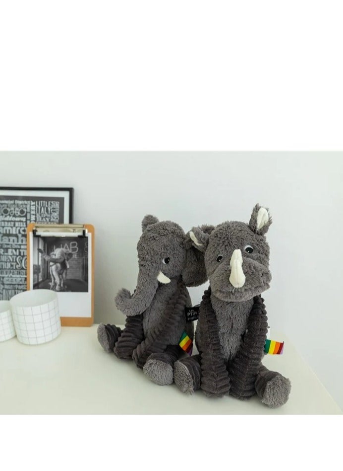 Les Deglingos - Dimoitou the Elephant Plush Toy - Soft Grey Cuddle Buddy with Big Ears, Eco-Friendly Plush Safe from Birth - Image 1