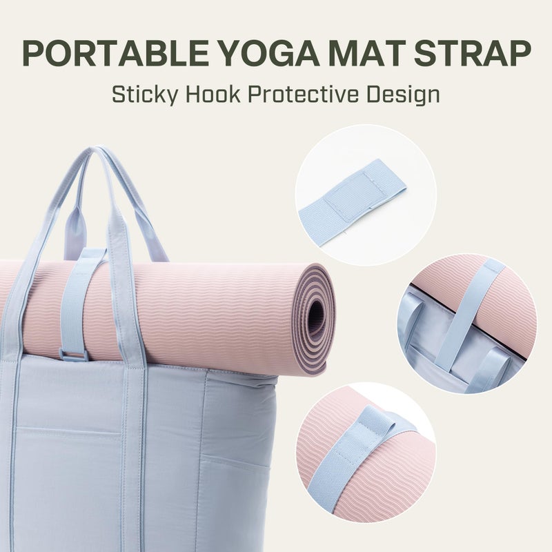 Everfun Large Tote Bag for Women, Ultra Soft Gym Tote, Everyday Yoga Washable Bag with Zipper, Travel, Nurse, Weekend, Beach, Laptop Work, Blue - Image 5