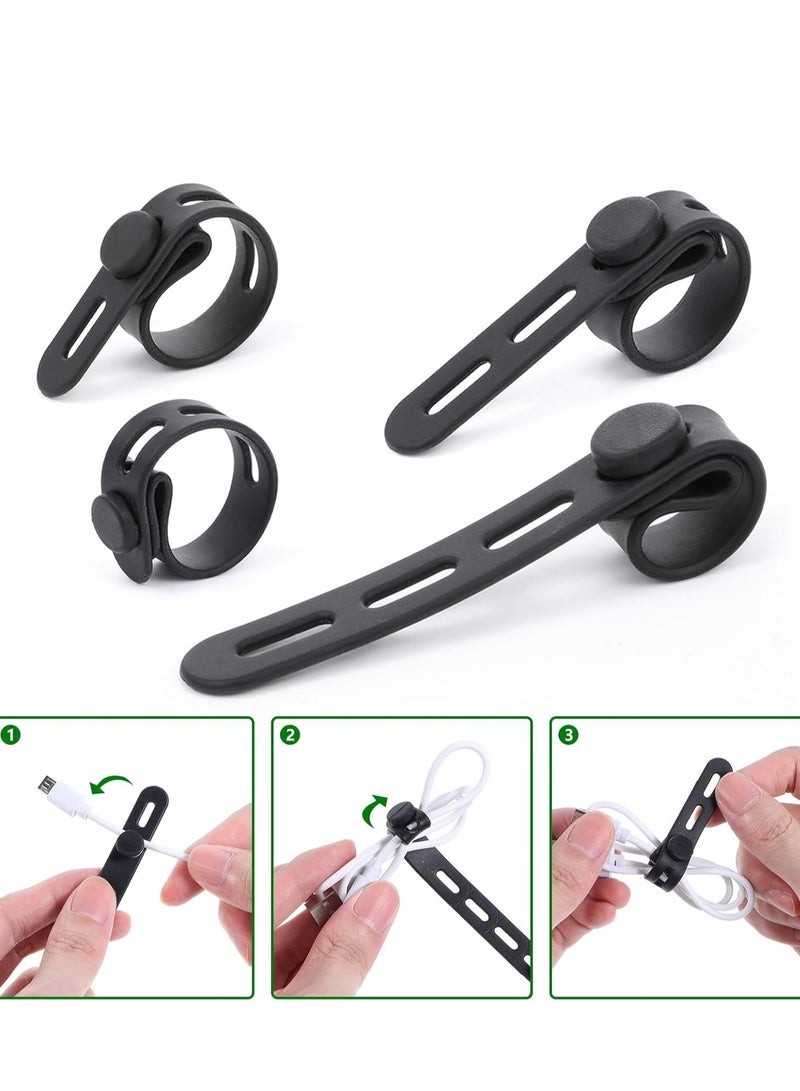 10 Pcs Silicone Cable Ties, Wires Cord Organizer for Wire Management and Charger Cable Organization. - Image 3
