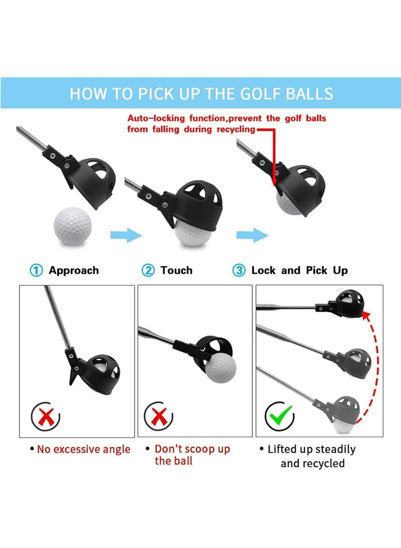أوزيغالور "أداة استرجاع كرات الجولف من الفولاذ المقاوم للصدأ - 8 أقسام مع ثلاثي المخلب، ملحقات الجولف" - Image 3
