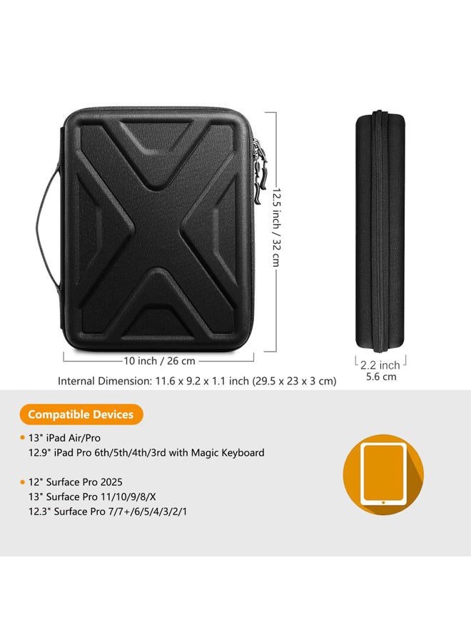 SITHON Tablet Case for 13 Inch iPad Pro M4 & iPad Air M2 2024, 12.9" iPad Pro 6th/5th/4th/3rd Gen 2022-2018, 12.4" Samsung Galaxy Tab, Laptop Hard Bag with Organizer Pocket Accessories, - Image 2