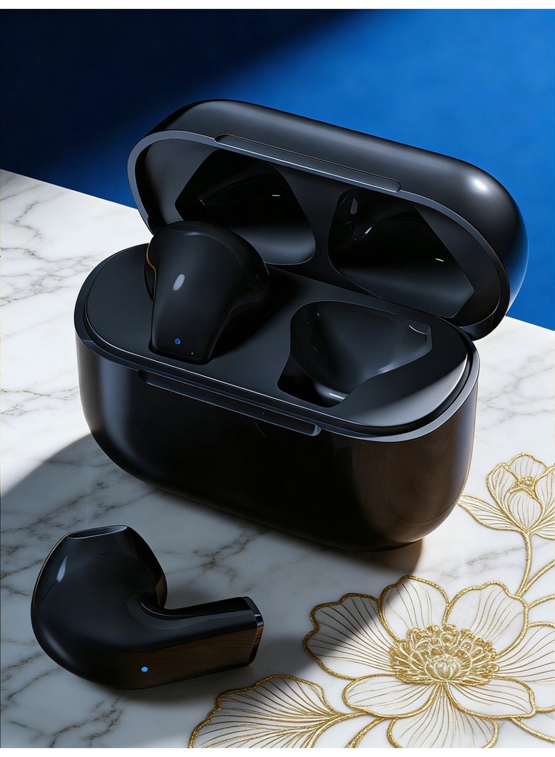 Mini Wireless Bluetooth 5.4 Earphones 3 Hours Playtime Semi-In-Ear Design With USB To Type-C Cable-Black - Image 1