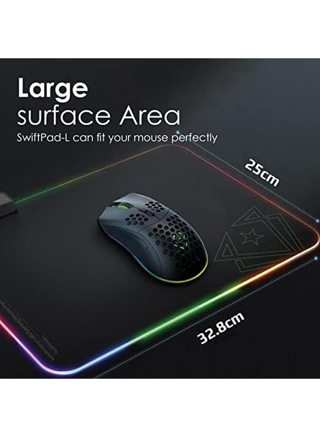 VERTUX Rgb Gaming Mouse Pad Foldable Soft Micro Weave Cloth Surface With 13 Colorful Led Modes Non Slip Base And Wear Resistant Surface 32.8X20Cm Swiftpad L - Image 4