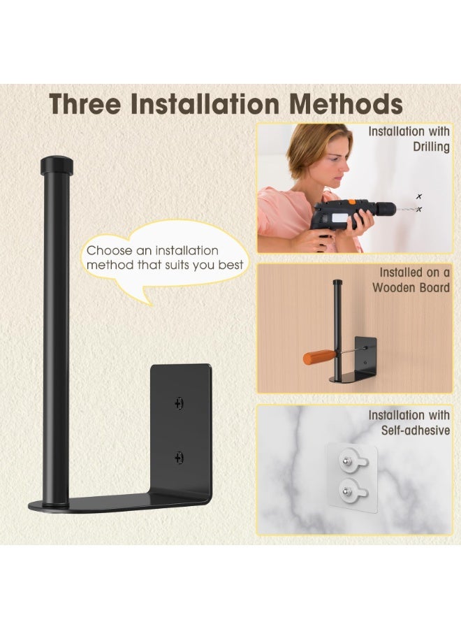 HOMESTAR 2-Pack Carbon Steel Baseball Cap Hooks - Wall Mounted Flat Hat Hanger Organizer & Display Rack For Snapbacks & Cowboy Hats, Multi-Purpose Black Hook For Keys Purses , (Black 6-Inch) - Image 4