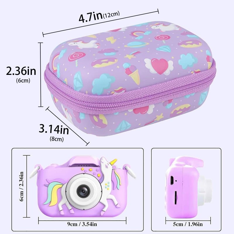 Leayjeen Kids Camera Case Compatible with Goopow/Dwfit/Slothcloud/Colofree/KIZJORYA Kids Camera Toys and Children Digital Video Camera,Best Christmas and birthday gifts-Purple Unicorn(Case Only) - Image 2