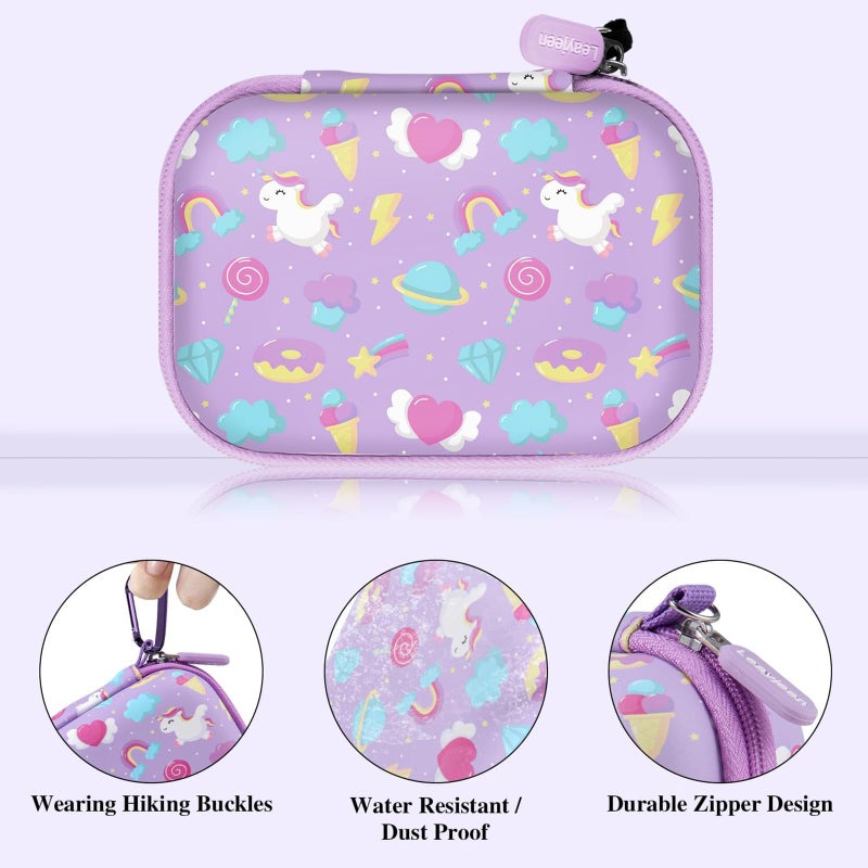 Leayjeen Kids Camera Case Compatible with Goopow/Dwfit/Slothcloud/Colofree/KIZJORYA Kids Camera Toys and Children Digital Video Camera,Best Christmas and birthday gifts-Purple Unicorn(Case Only) - Image 4
