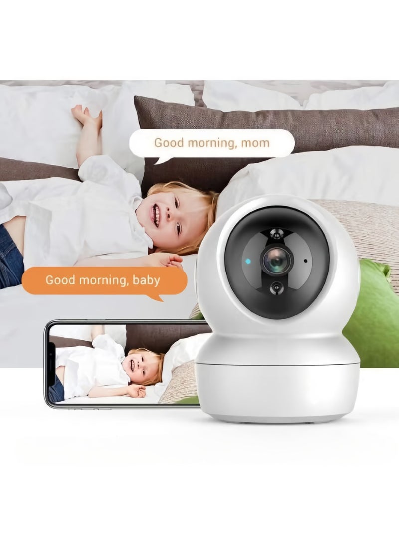 FMAX H6C Mini Smart Camera, 1080p Wifi Smart Baby Monitor Camera, Intelligent Surveillance Camera With Night Vision, Lightweight Indoor Monitoring Camera, (1pc, White) - Image 4
