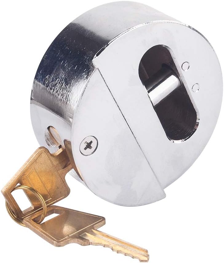 Cocoarm Heavy Duty Round Lock Van Garage Shed Hasp Set with 2 Keys - Image 2