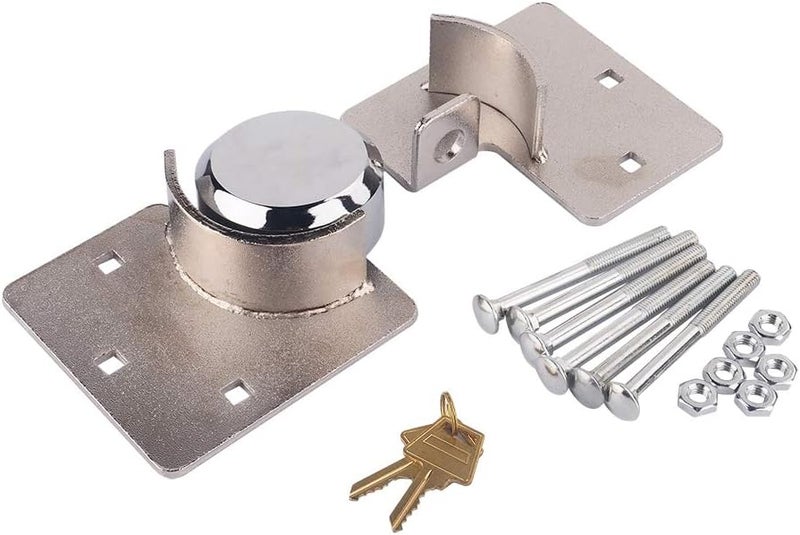 Cocoarm Heavy Duty Round Lock Van Garage Shed Hasp Set with 2 Keys - Image 1