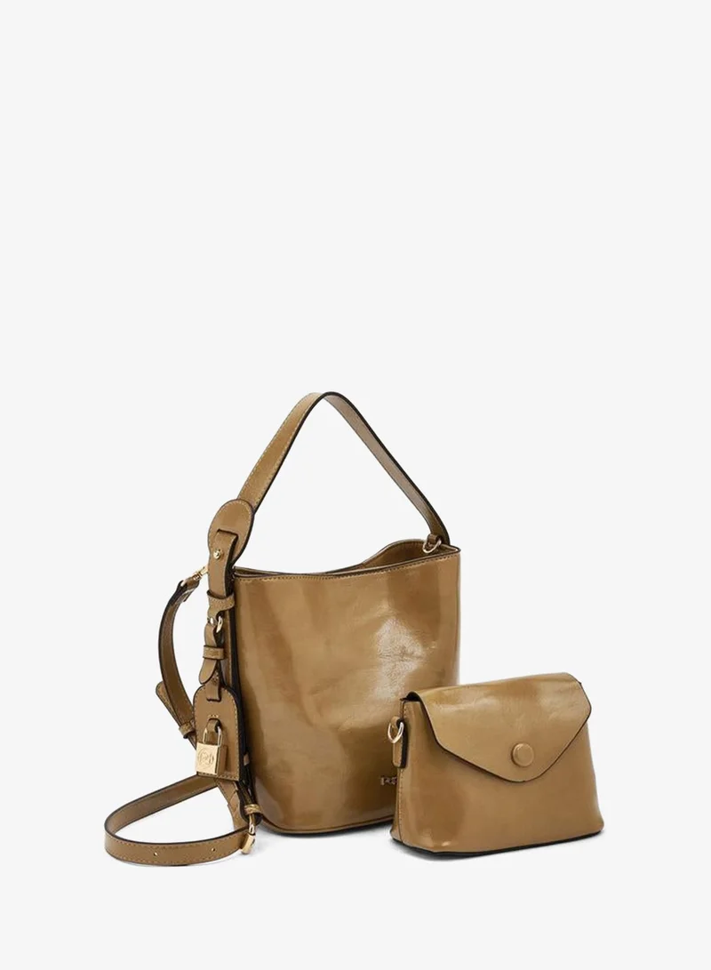Paprika TAUPE Solid Tote Bag And Crossbody Bag for Women | Best Price UAE