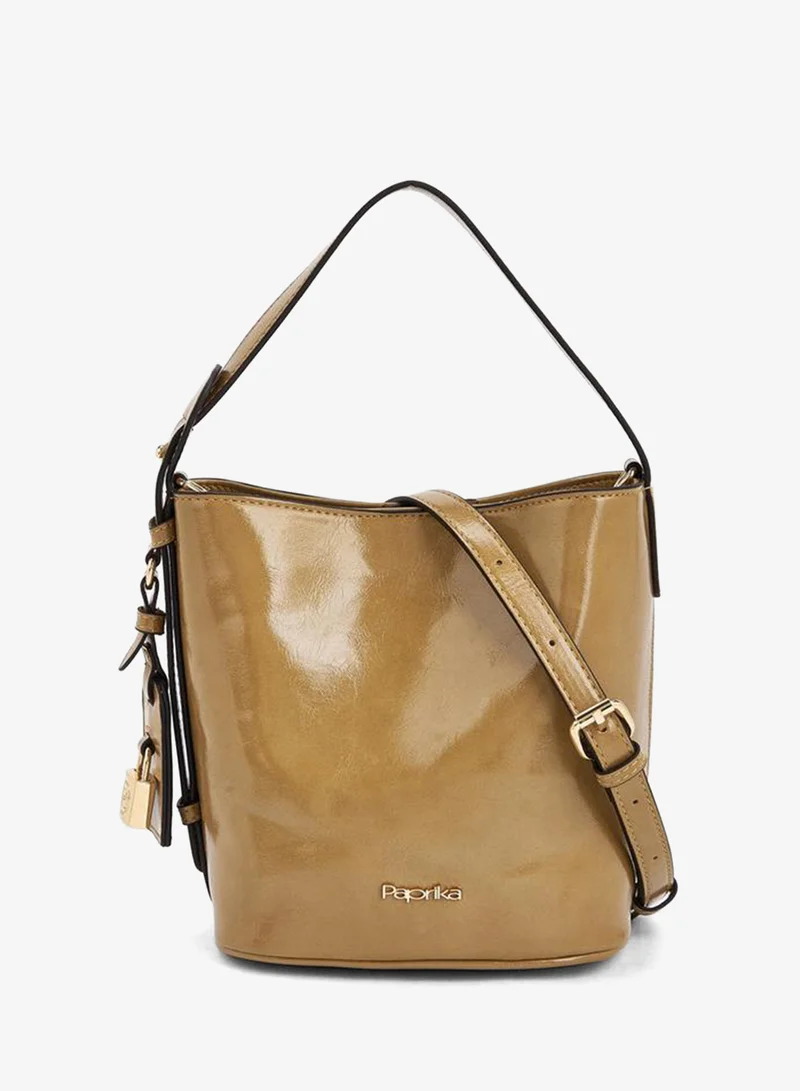 Paprika TAUPE Solid Tote Bag And Crossbody Bag for Women | Best Price UAE