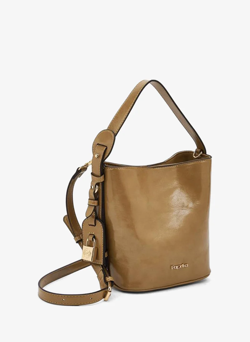 Paprika TAUPE Solid Tote Bag And Crossbody Bag for Women | Best Price UAE