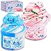 Niuruilsi Axolotl Cloud Slime and Pink Peach Butter Slime KitDual Colored New CharmsSuper Soft and NonSticky Stress Relief Toy Party Favors Birthday Gifts for Girls - Image 2