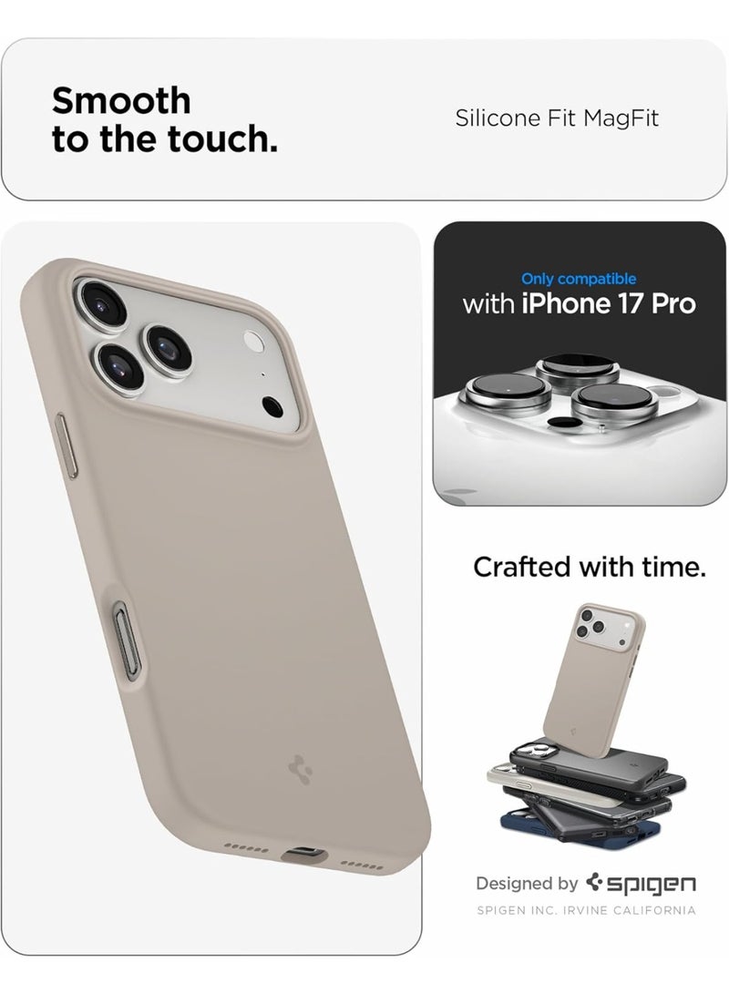 Spigen Silicone Fit MagFit for iPhone 17 PRO MagSafe Case Cover - Stone - Image 2