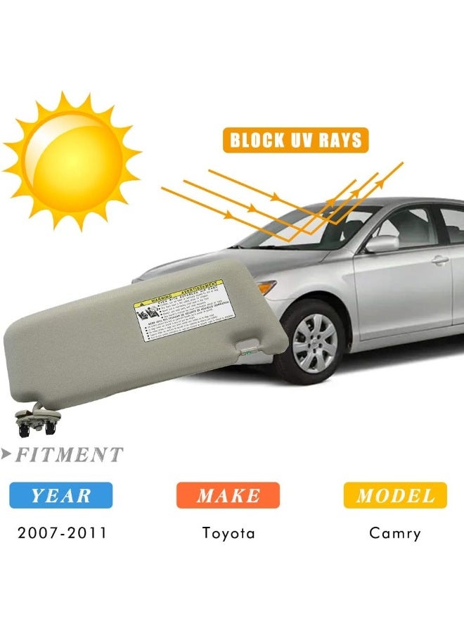 A ABIGAIL Left Driver Side Sun Visor Replacement for 2007 2008 2009 2010 2011 Toyota Camry & Camry Hybrid Without Sunroof (Beige) - Image 4