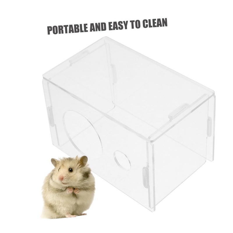 Large Transparent Acrylic Hamster Habitat with Sand Bath Box Easy Clean Small Animal Shelter - Image 4