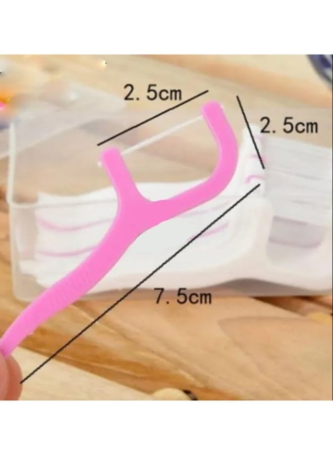 خيط تنظيف الأسنان بيد بلاستيكية مزدوجة الألوان - عبوة من 30 قطعه - Image 4