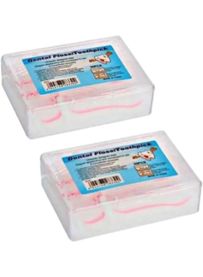 خيط تنظيف الأسنان بيد بلاستيكية مزدوجة الألوان - عبوة من 30 قطعه - Image 2