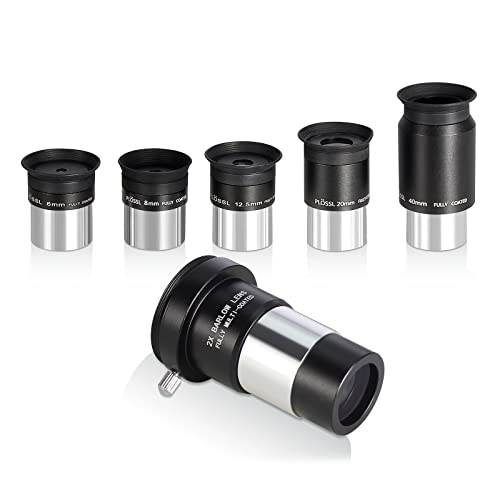 CelticBird 1.25" Eyepiece and Filter Set with a Carry Case-Telescope Accessory Kit (13 Piece) - 5pcs Plossl Eyepieces & 5pcs Color Filters & a 2X Barlow Lens & a Moon Filter & a Polarizing Filter - Image 4