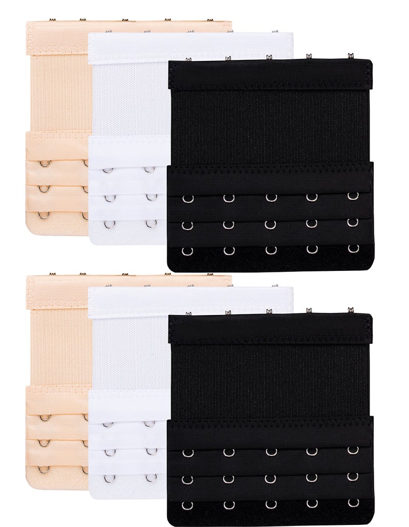 ZaneGear Women Elastic Bra Extender 5 Hook for Plus Size Bras Back Extension Strap 6pcs - Image 1