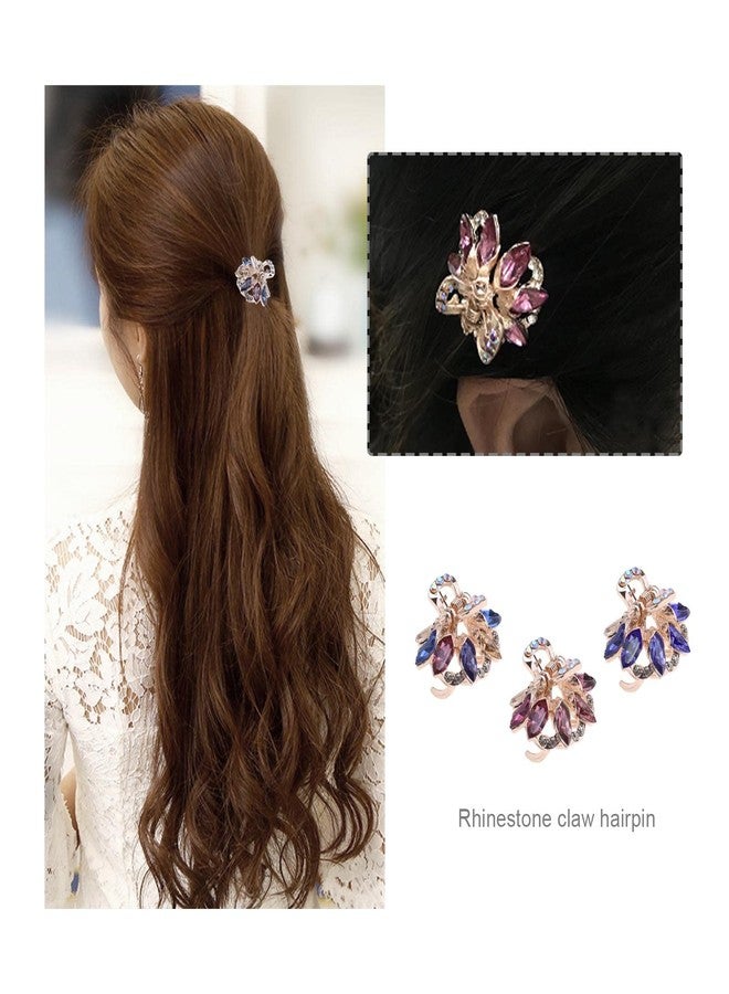 سينج إف إل تي دي مجموعة مشابك شعر معدنية عتيقة مرصعة بأحجار الراين من SING F LTD، 6 قطع - صغيرة، ملونة، مانعة للانزلاق، للنساء والفتيات - Image 2