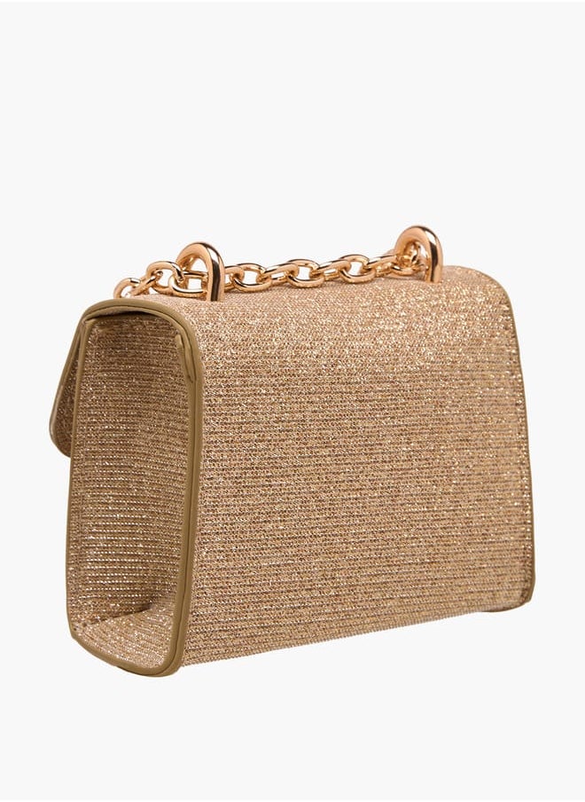 Flora Bella By Shoexpress Girls Embellished Crossbody Bag With Chain Strap And Flap Closure  - Image 3