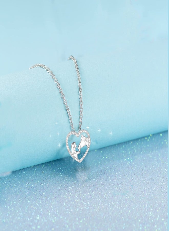 Luckilemon Horse Pendant Necklace for Girls Crystal Heart Pendant Necklaces Jewelry Gifts for Girls Daughter Granddaughter Niece Birthday - Image 5