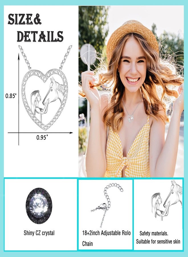 Luckilemon Horse Pendant Necklace for Girls Crystal Heart Pendant Necklaces Jewelry Gifts for Girls Daughter Granddaughter Niece Birthday - Image 2