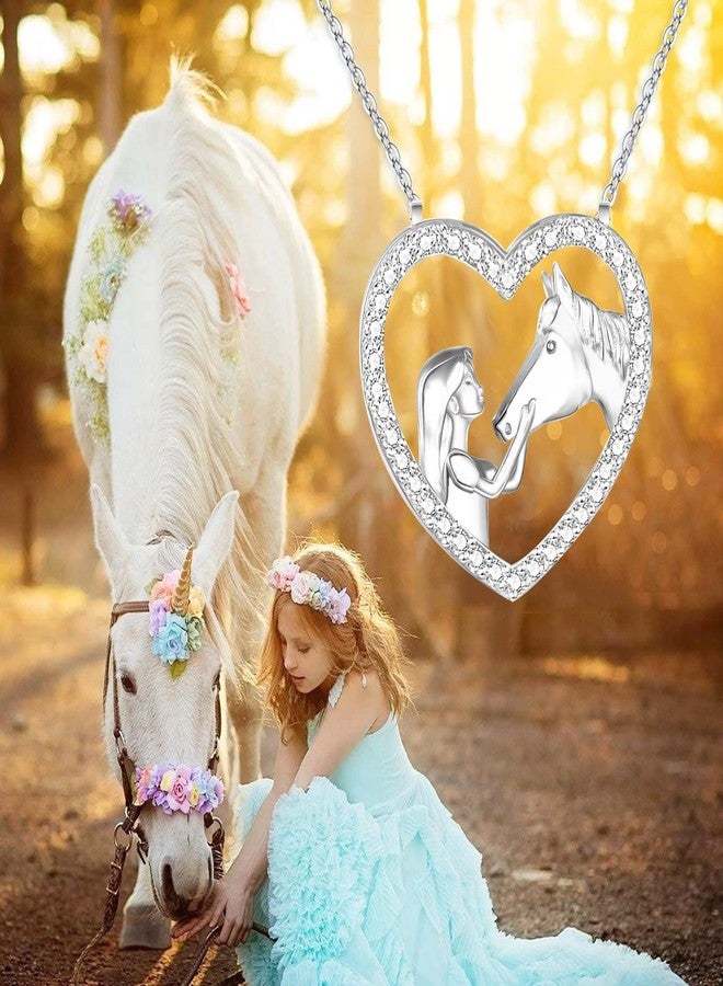 Luckilemon Horse Pendant Necklace for Girls Crystal Heart Pendant Necklaces Jewelry Gifts for Girls Daughter Granddaughter Niece Birthday - Image 4