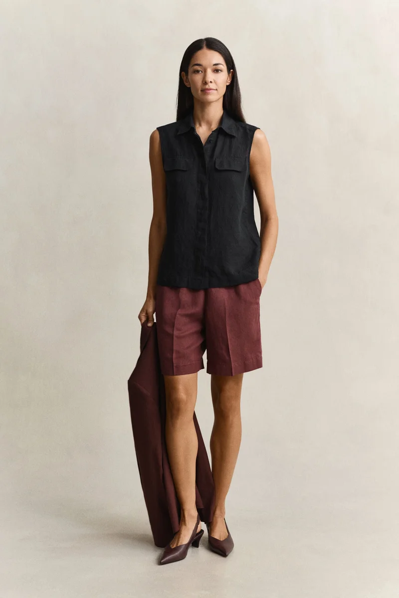 غانت Sleeveless Linen Shirt