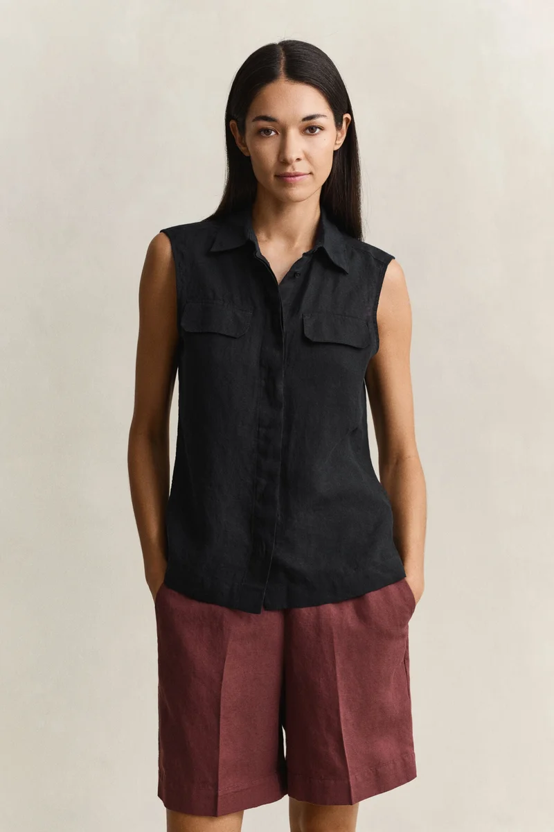 غانت Sleeveless Linen Shirt