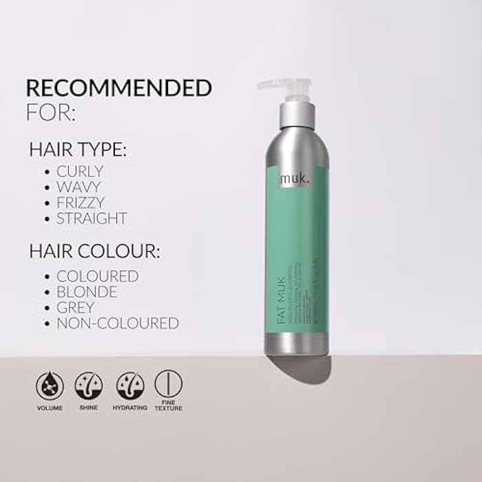 MUK. Fat Volumising Shampoo for Fine, Limp Hair - Volume Shampoo for All Hair Types including Dry & Damaged, Adds Body, Texture & Shine with Gel Formula, 300 ml - Image 5