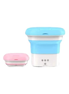 Portable Mini Folding Washing Machine Small Laundry Tub Wonder Magic Compact Washer Clothe Bucket With Spinner （blue）