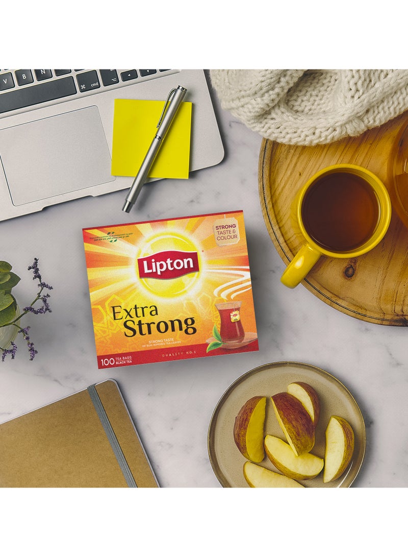 Lipton Extra Strong Black Tea 100 Tea Bags (220g) - Image 3