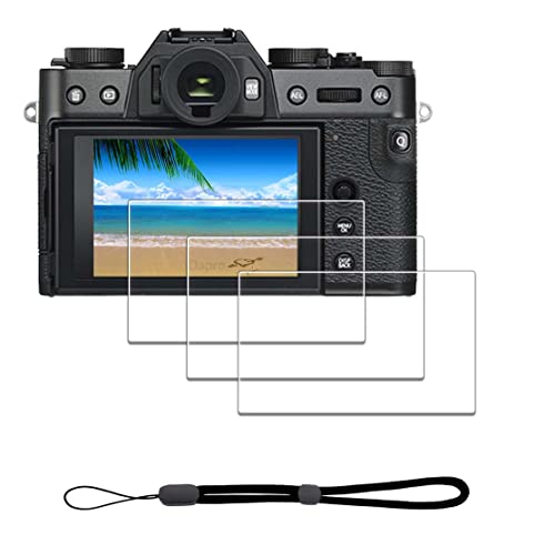 iDaPro Screen Protector for Fujifilm X-T30 II X-T30II Fuji X-T30 Mark II + Hand Lanyard [3+1 Pack] Tempered Glass Easy Installation - Image 1