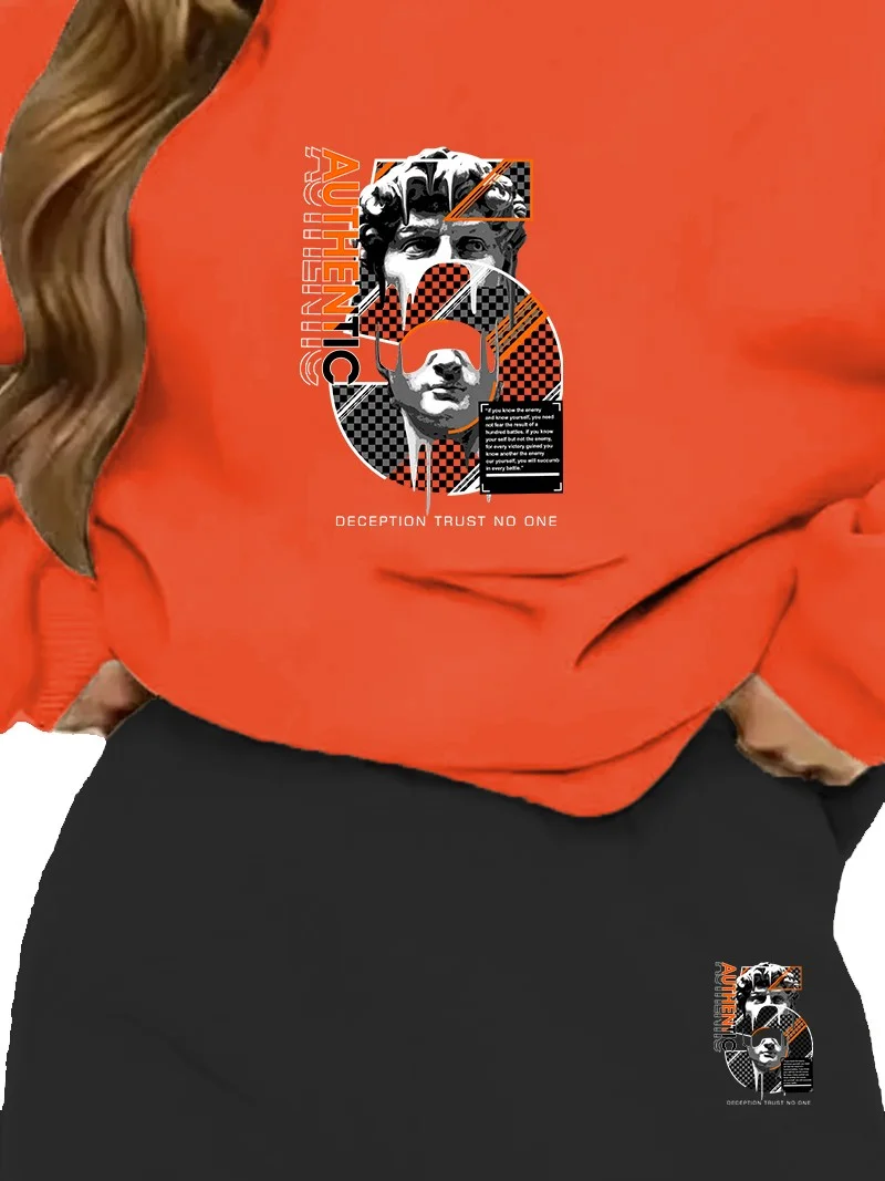 DogFish Tracksuit Oversize Authenic Printed Tracksuit Orange