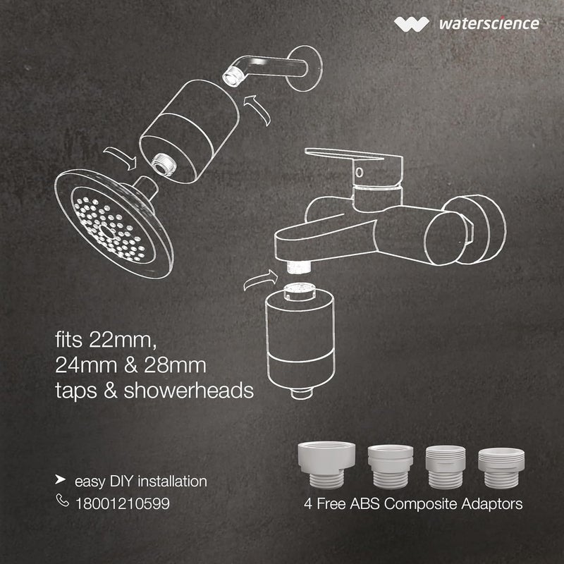 WaterScience منقي المياه الصعبة CLEO للصنبور والدش | منقي مياه للمنزل | فلتر مياه صعبة للصنبور - CLEO-SFU-423 - Image 4