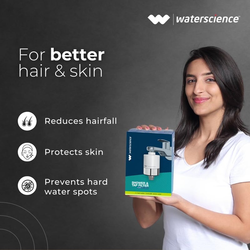 WaterScience منقي المياه الصعبة CLEO للصنبور والدش | منقي مياه للمنزل | فلتر مياه صعبة للصنبور - CLEO-SFU-423 - Image 2