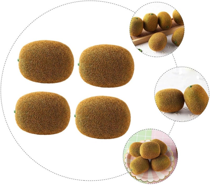 Amosfun مجموعتان من نماذج الكيوي المحاكاة، ديكورات كيوي وهمية لدعم التصوير الفريد وأدوات التدريس لرياض الأطفال، 4 قطع * 2 - Image 2