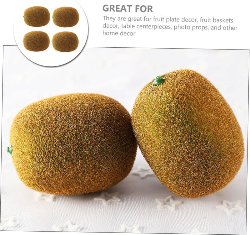Amosfun مجموعتان من نماذج الكيوي المحاكاة، ديكورات كيوي وهمية لدعم التصوير الفريد وأدوات التدريس لرياض الأطفال، 4 قطع * 2 - Image 5