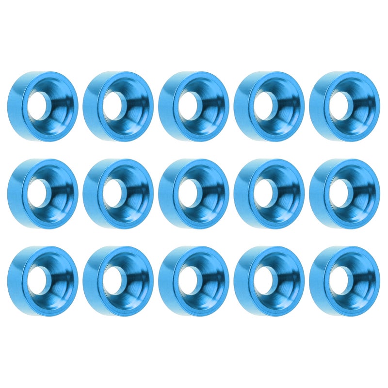 15pcs M3 Countersunk Screw Washer Aluminium Alloy Concave Gasket Fit for RC ModelBlue - Image 2